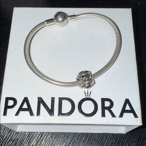 PANDORA Silver Bracelet with Red Charm
